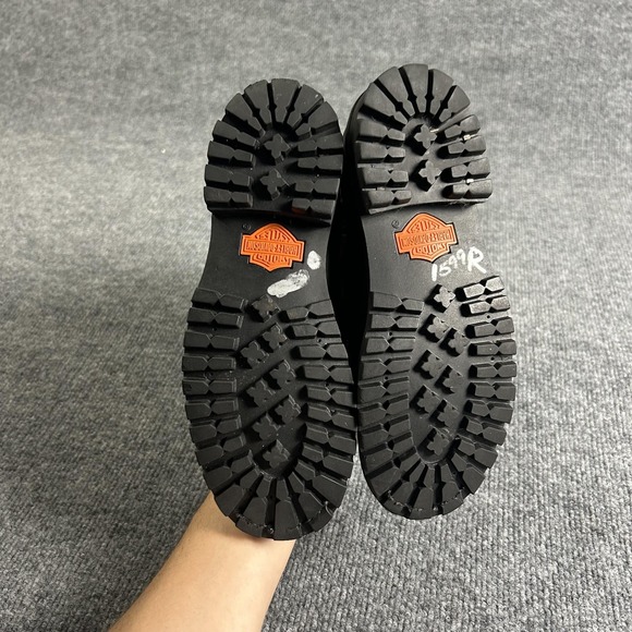 Harley Davidson Boots Womens Size 5.5 Black Leather Lace Up Moto Combat Zip 4070 - Picture 6 of 9